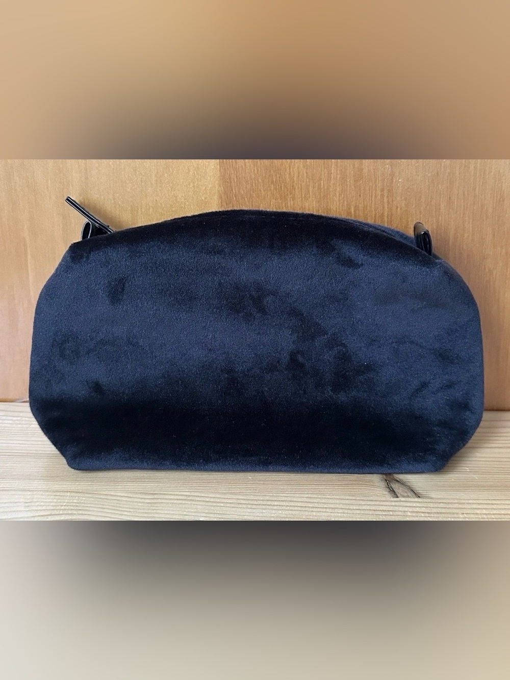 Lancome Paris Black Top Zip Rectangle Cosmetic Travel Makeup Bag Pouch